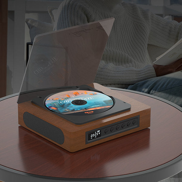 NovaRetro Vintage CD Player — Bluetooth Audio, FM Radio, USB-C - Desfino