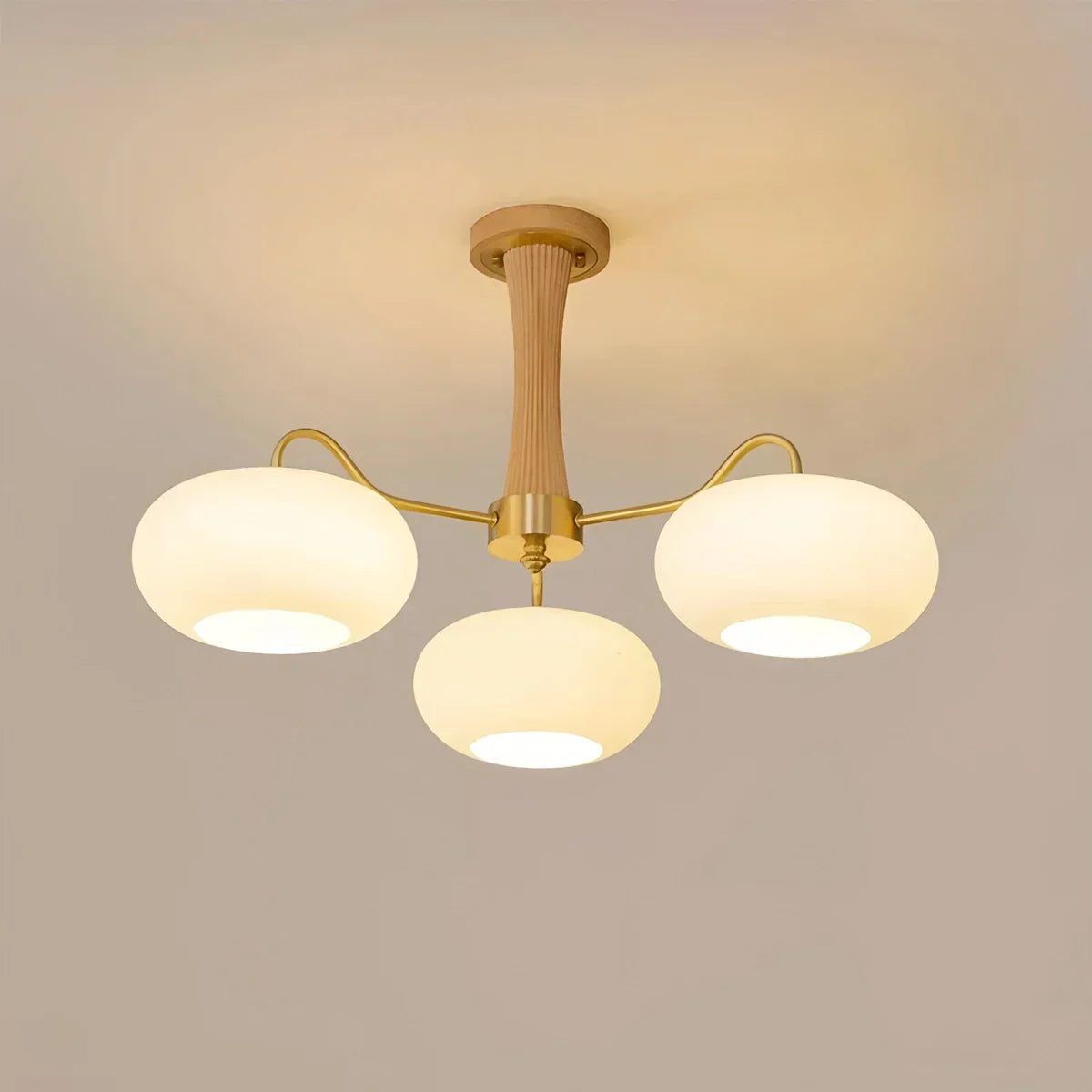 Brass Wooden Persimmon Chandelier | Desfino