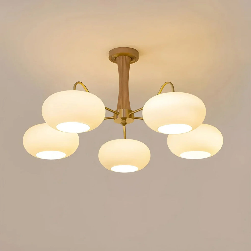 Brass Wooden Persimmon Chandelier | Desfino