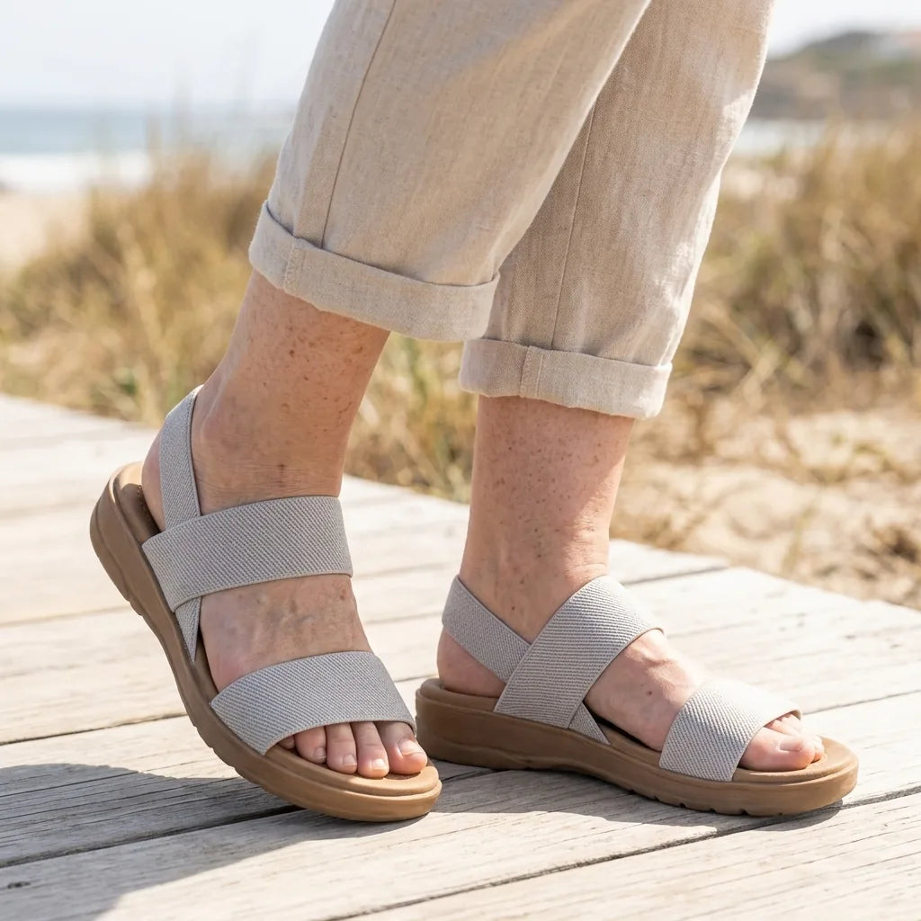 Elastische sandalen — lichtgewicht instappers voor wandelen en reizen | Desfino