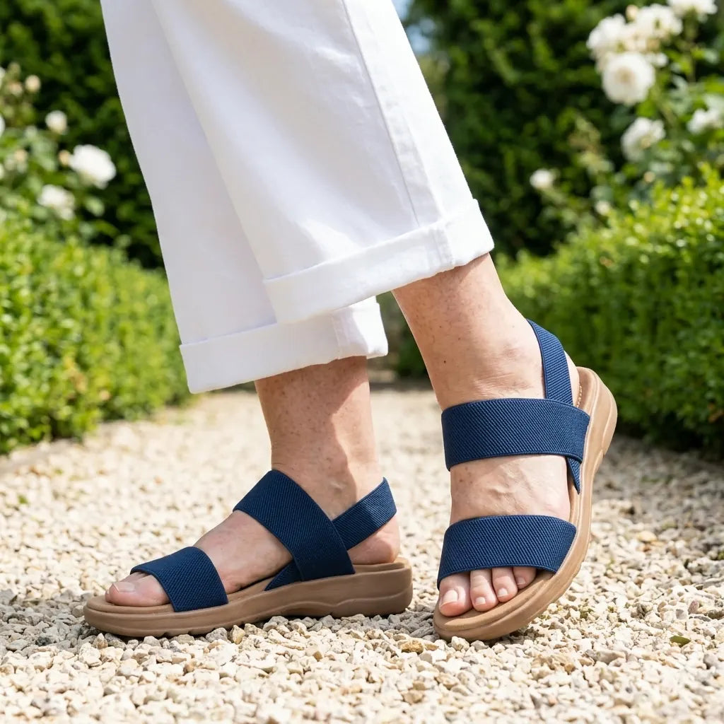 Elastische sandalen — lichtgewicht instappers voor wandelen en reizen | Desfino