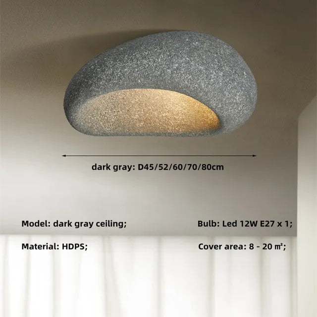 Irisori Wabi-Sabi Ceiling Light — Handcrafted Japanese Form, Organic Silhouette, Warm Glow