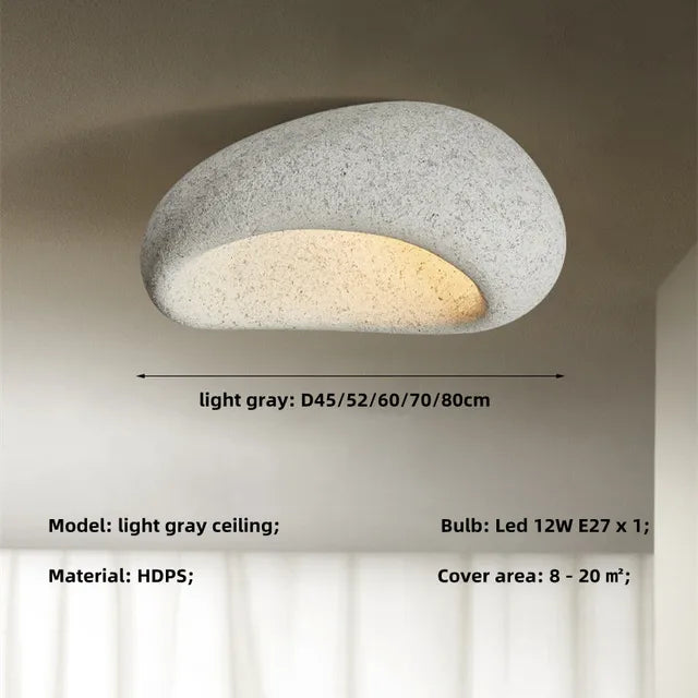 Irisori Wabi-Sabi Ceiling Light — Handcrafted Japanese Form, Organic Silhouette, Warm Glow