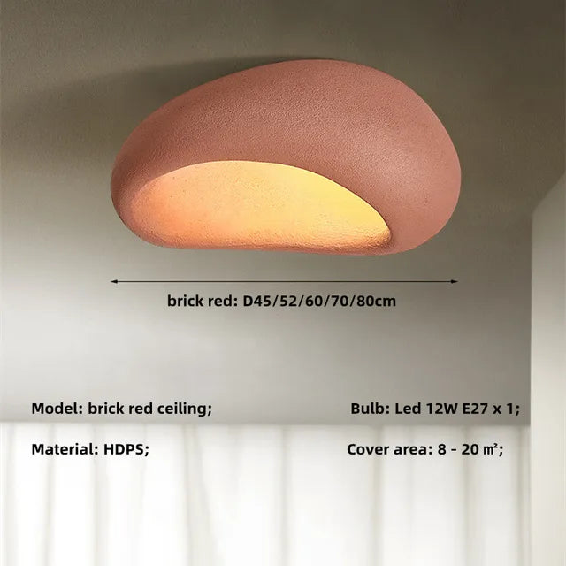 Irisori Wabi-Sabi Ceiling Light — Handcrafted Japanese Form, Organic Silhouette, Warm Glow
