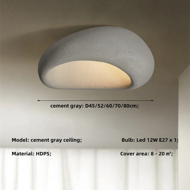 Irisori Wabi-Sabi Ceiling Light — Handcrafted Japanese Form, Organic Silhouette, Warm Glow
