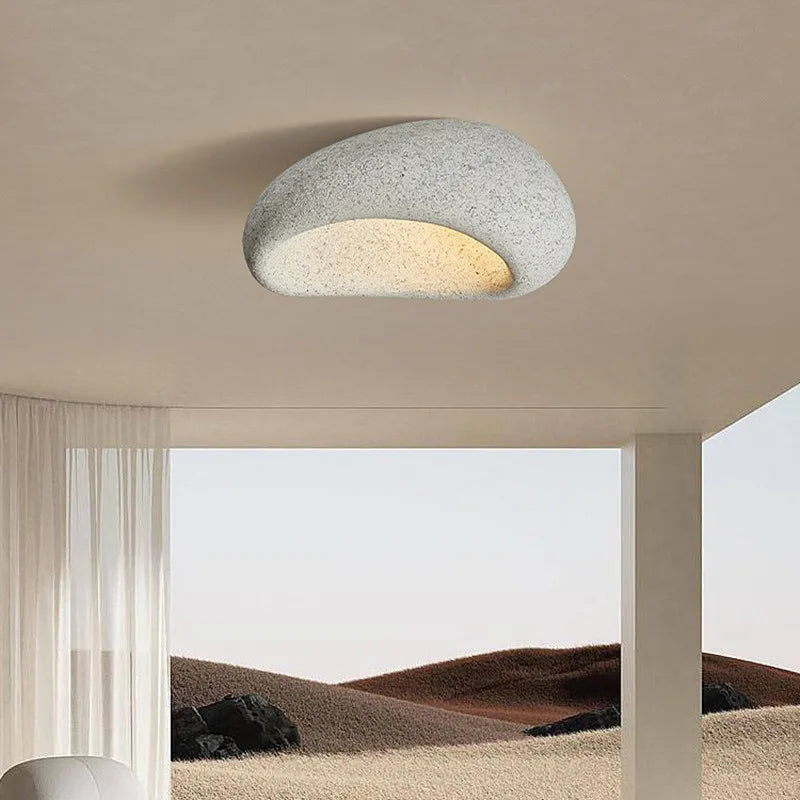 Irisori Wabi-Sabi Ceiling Light — Handcrafted Japanese Form, Organic Silhouette, Warm Glow