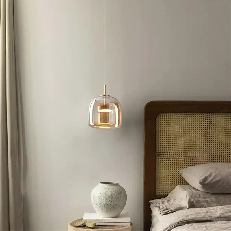 LumenNova 现代透明玻璃吊灯 — 极简风格 - Desfino
