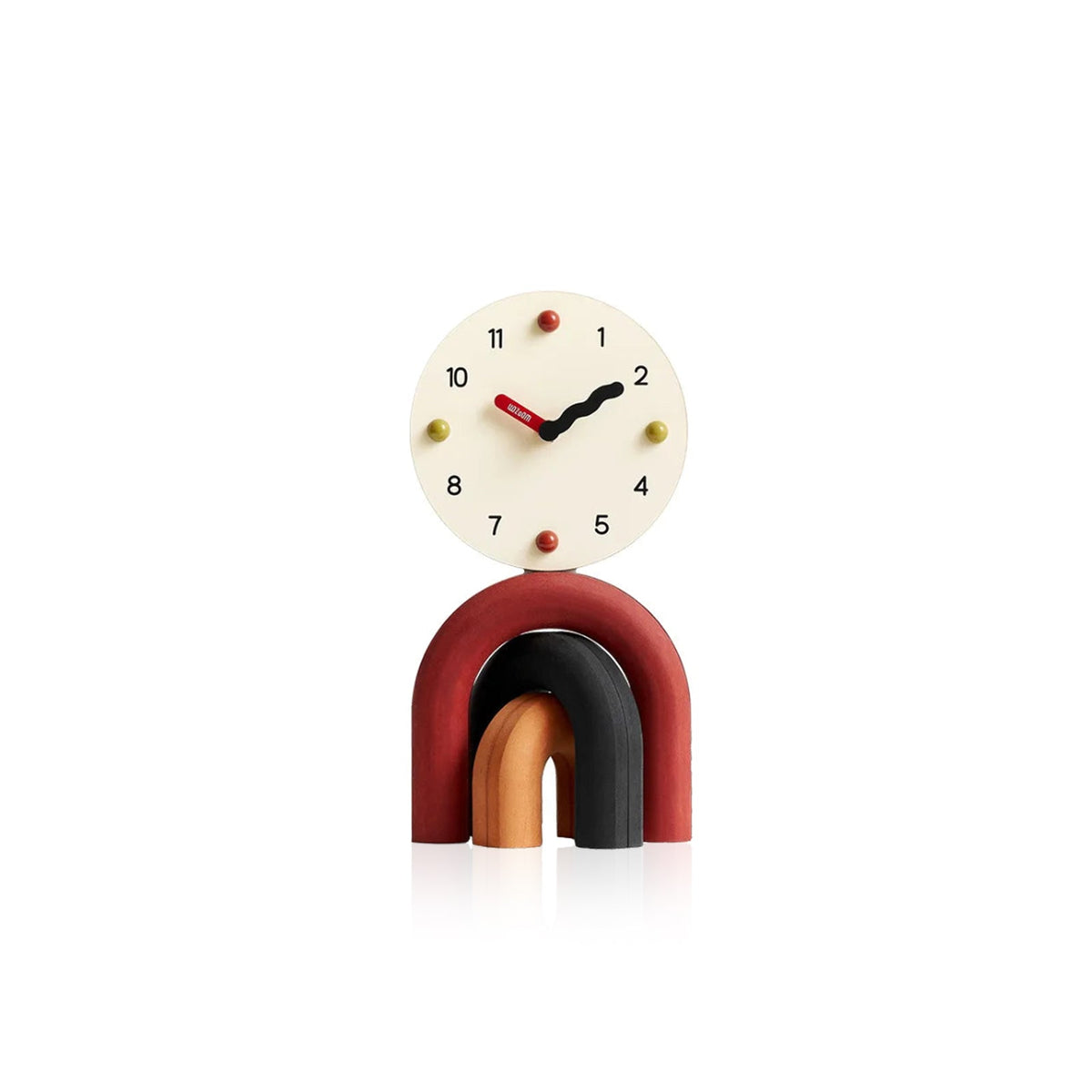 LumenArc Nordic Arch Desk Clock — Silent Quartz, Two Finishes - Desfino
