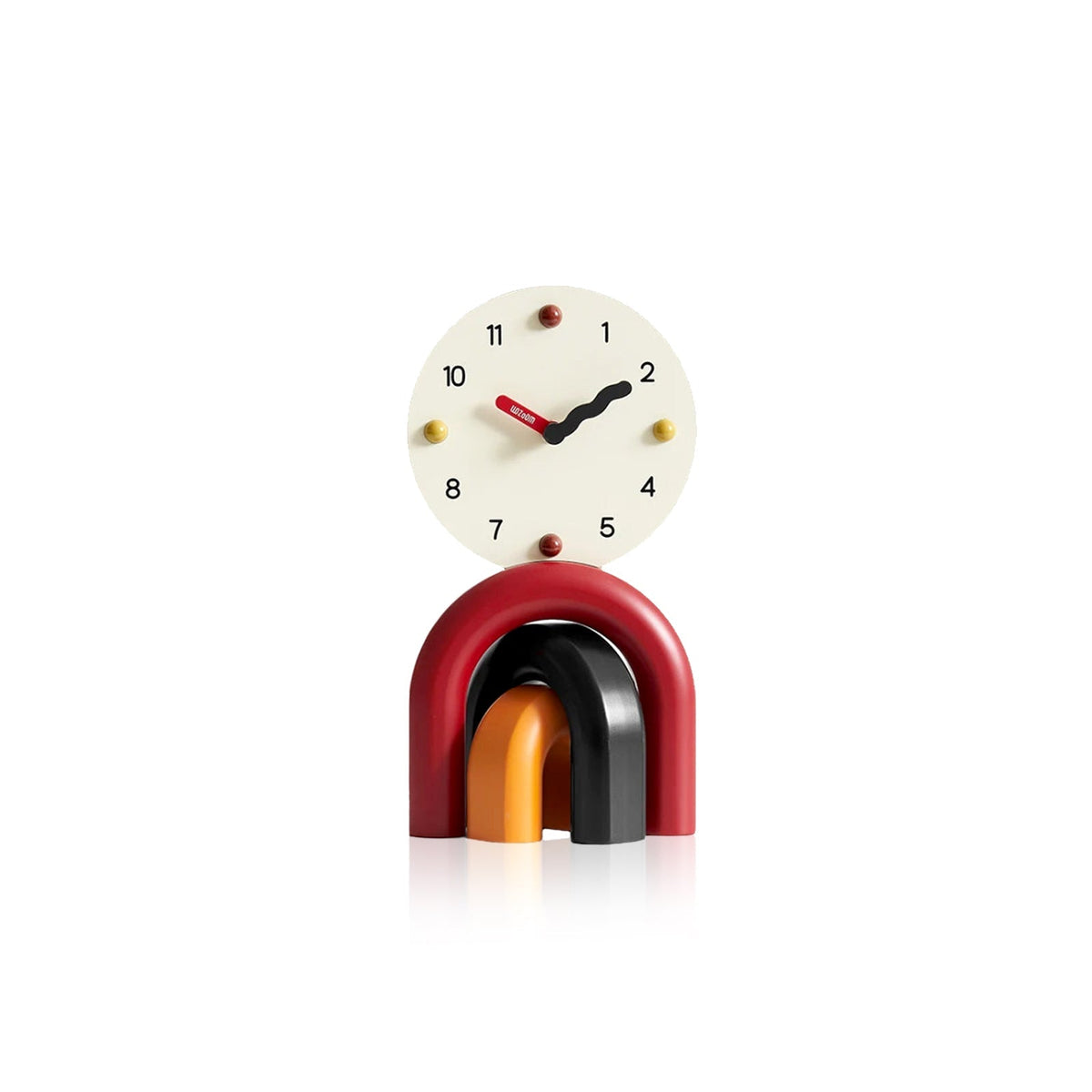 LumenArc Nordic Arch Desk Clock — Silent Quartz, Two Finishes - Desfino