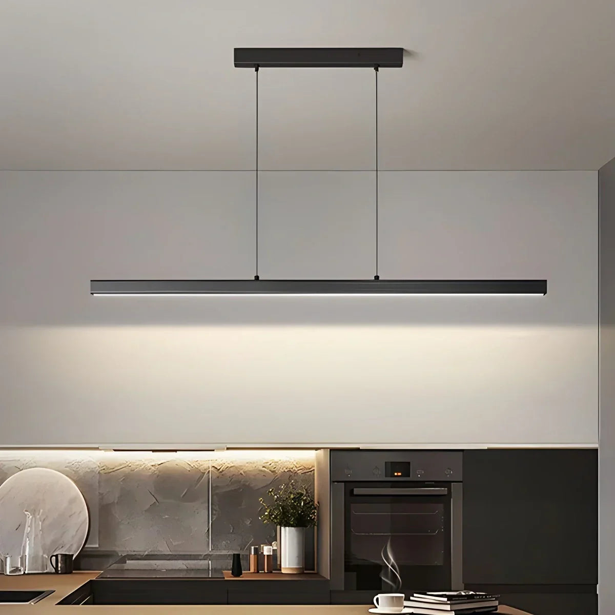 Nordic LED Linear Pendant Light for Kitchen Island | Desfino