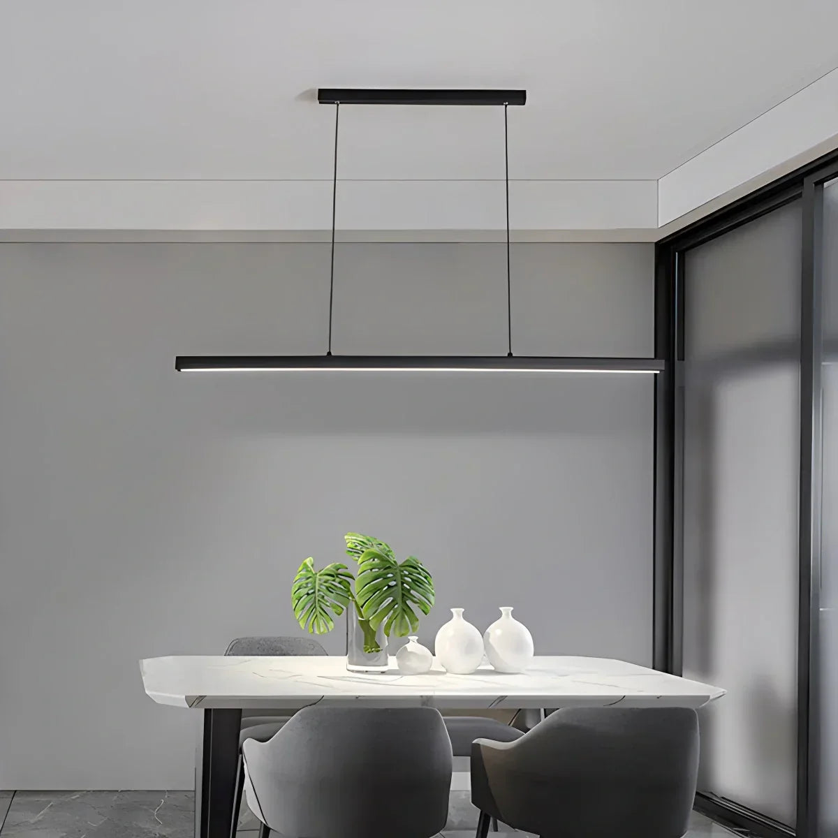 Nordic LED Linear Pendant Light for Kitchen Island | Desfino