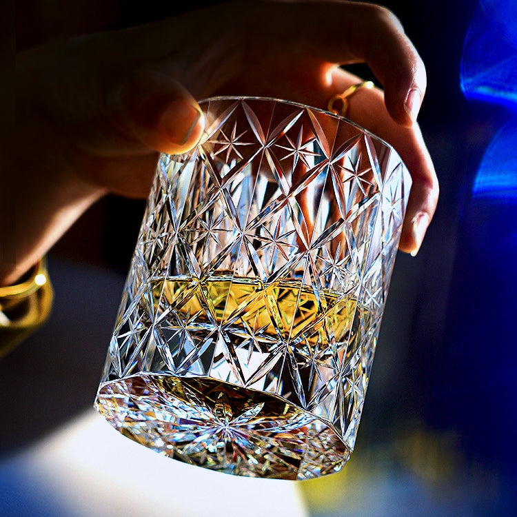 Hoshira Handcrafted Whisky Glass — Celestial Design, Wooden Box