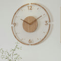 Orologio da parete Virelo in vero legno da 35 cm — Movimento silenzioso, stile scandinavo - Desfino