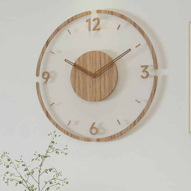 Virelo 35 cm Real Wood Wall Clock — Silent Movement, Scandinavian Style - Desfino