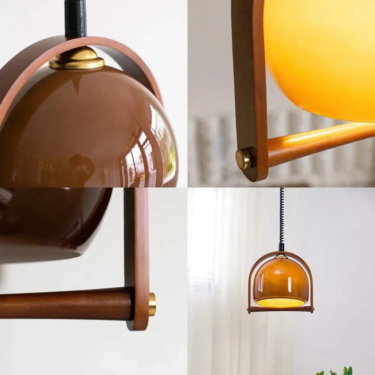 Rivara pendellampe i tre — vintage lampe til spisestue og kjøkken - Desfino