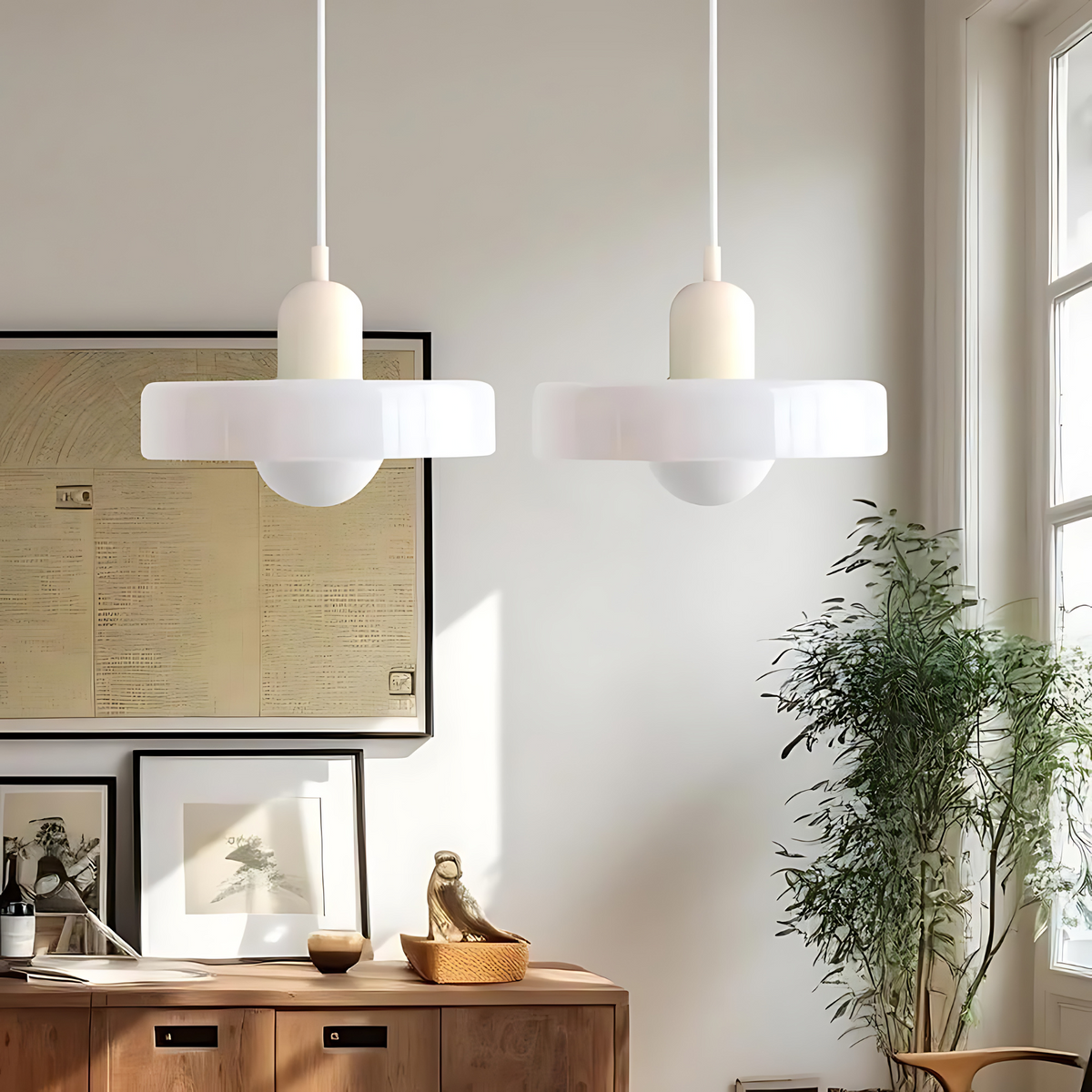 NovaHalo moderne opalpendel med halo — justerbar LED-loftslampe - Desfino