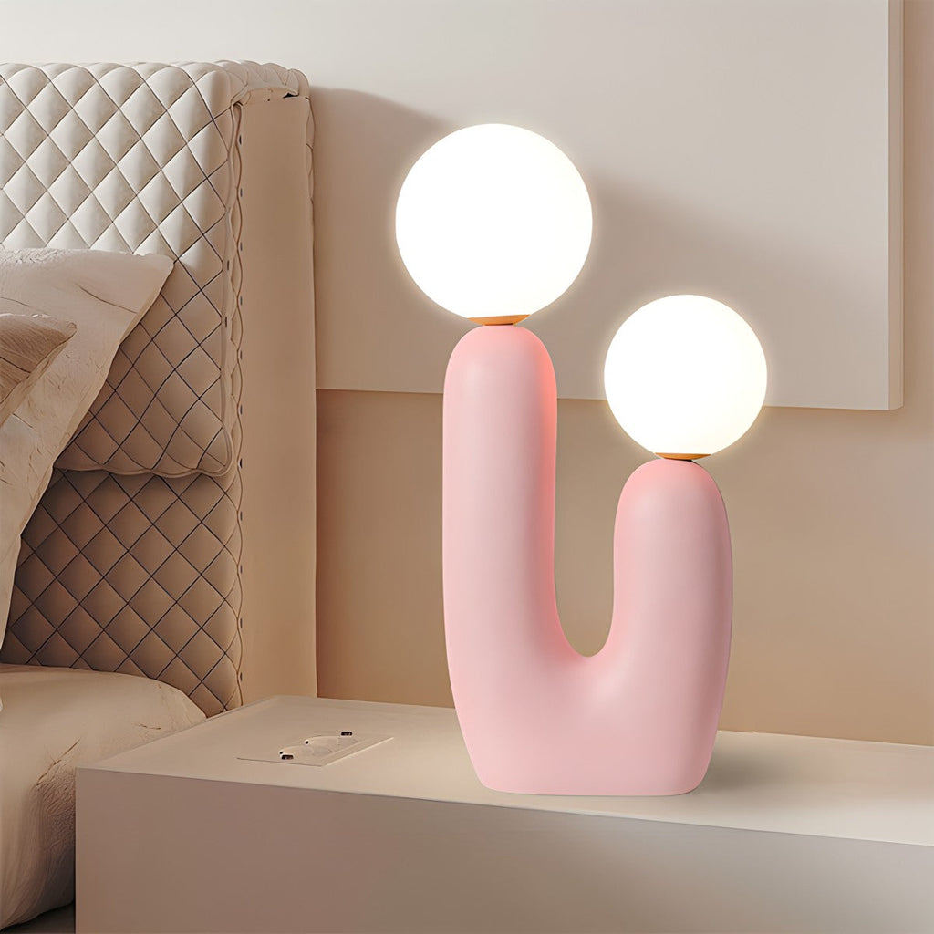 Rau strukturierte Harztischlampe | Desfino