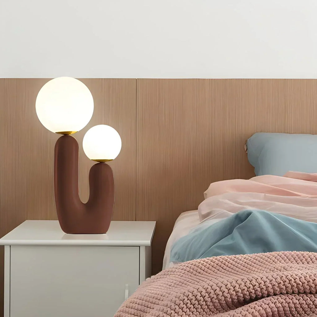Rau strukturierte Harztischlampe | Desfino