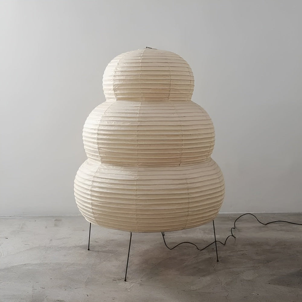 Lampada da terra in carta di riso SoraLume — luce regolabile a 3 colori | Desfino