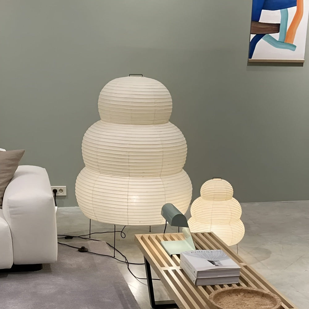 Stojací lampa SoraLume z rýžového papíru — nastavitelné světlo ve 3 barvách | Desfino
