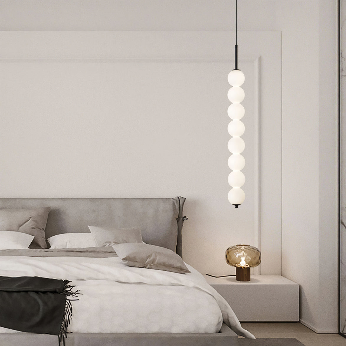 Orbet Stacked Glass Ball Pendant Lamp for Bedside | Desfino
