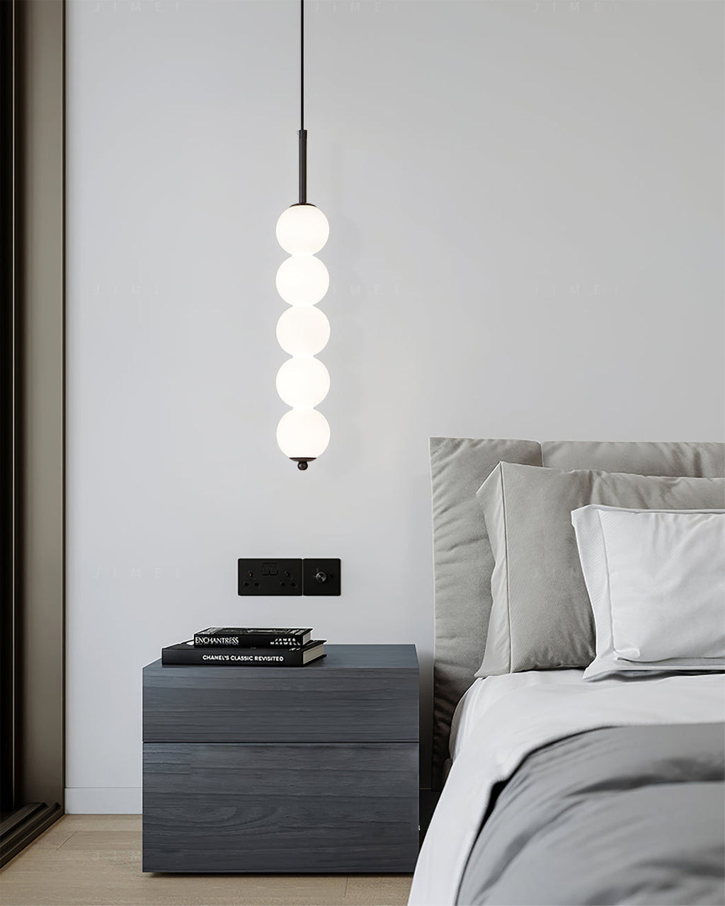 Orbet Stacked Glass Ball Pendant Lamp for Bedside | Desfino