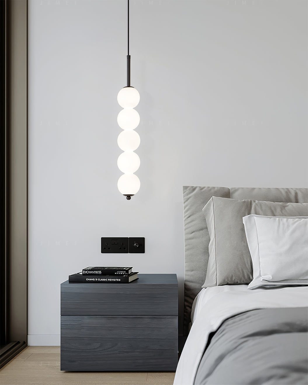 Orbet Stacked Glass Ball Pendant Lamp for Bedside | Desfino