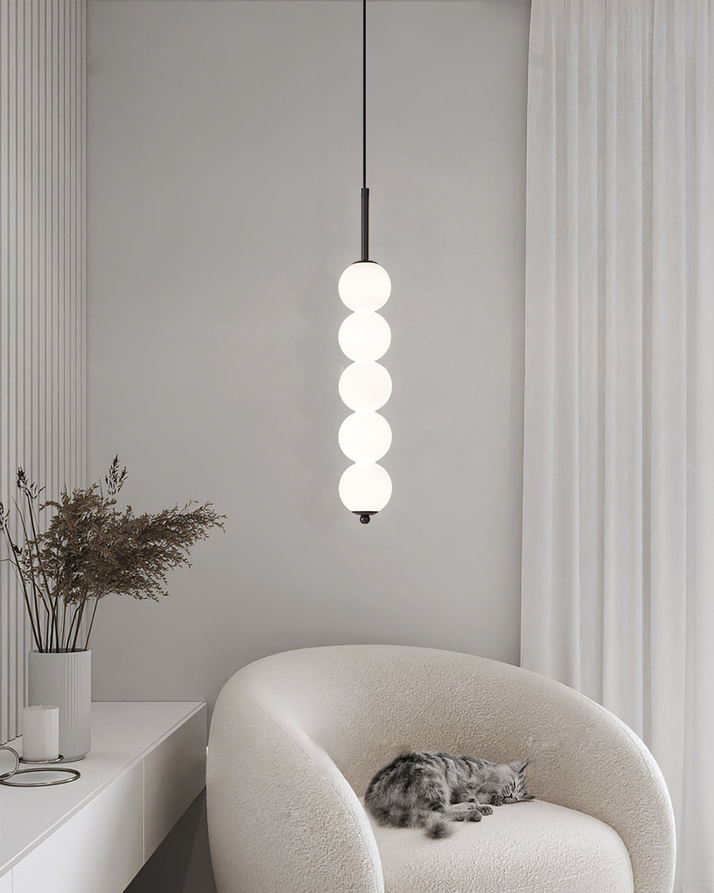 Orbet Stacked Glass Ball Pendant Lamp for Bedside | Desfino