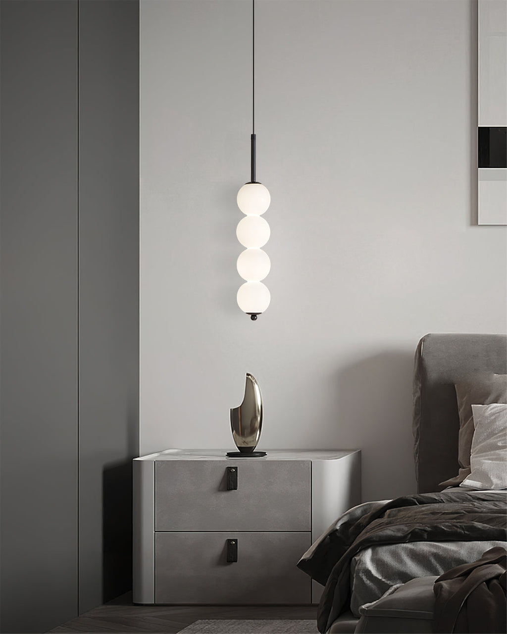 Orbet Stacked Glass Ball Pendant Lamp for Bedside | Desfino