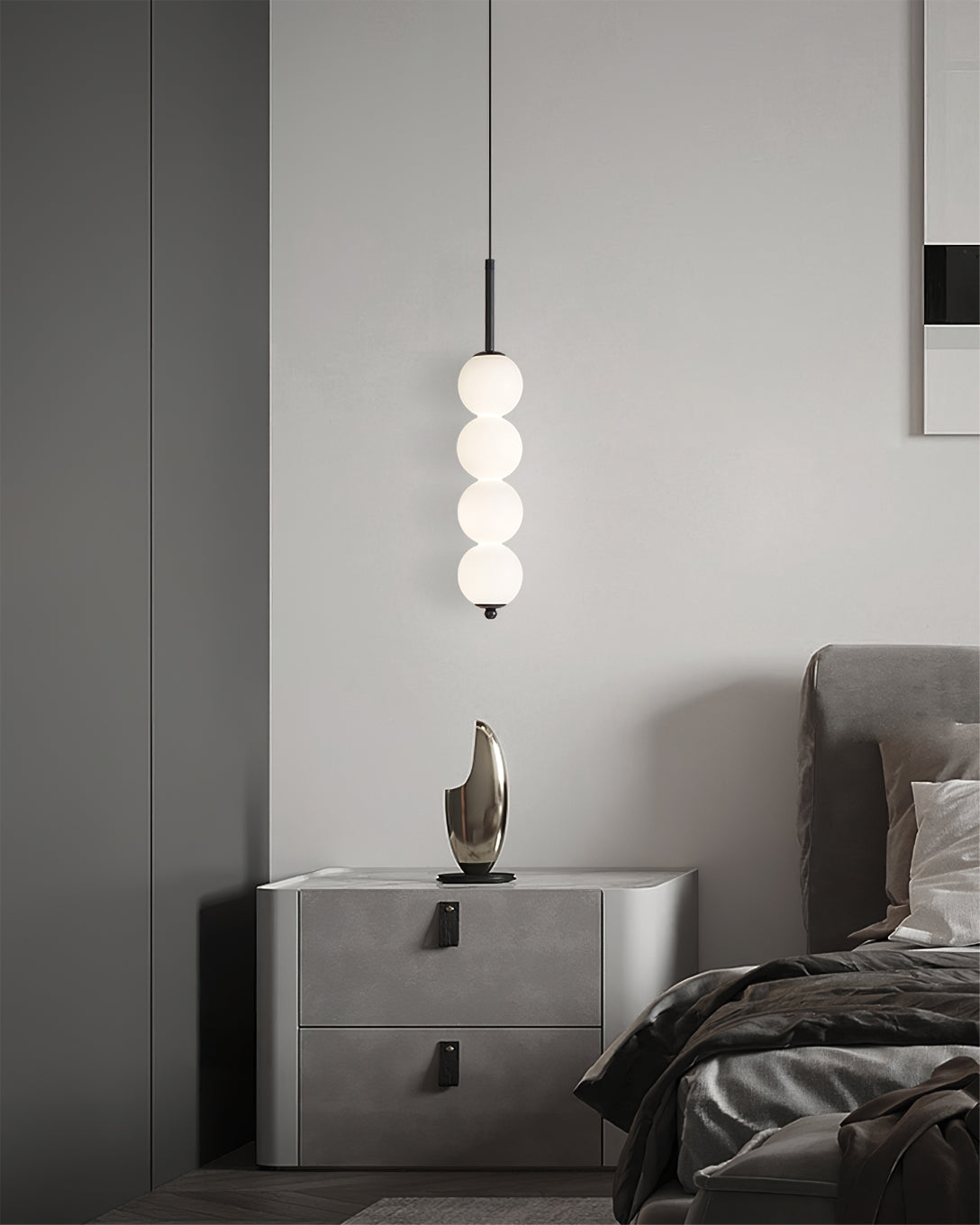 Orbet Stacked Glass Ball Pendant Lamp for Bedside | Desfino