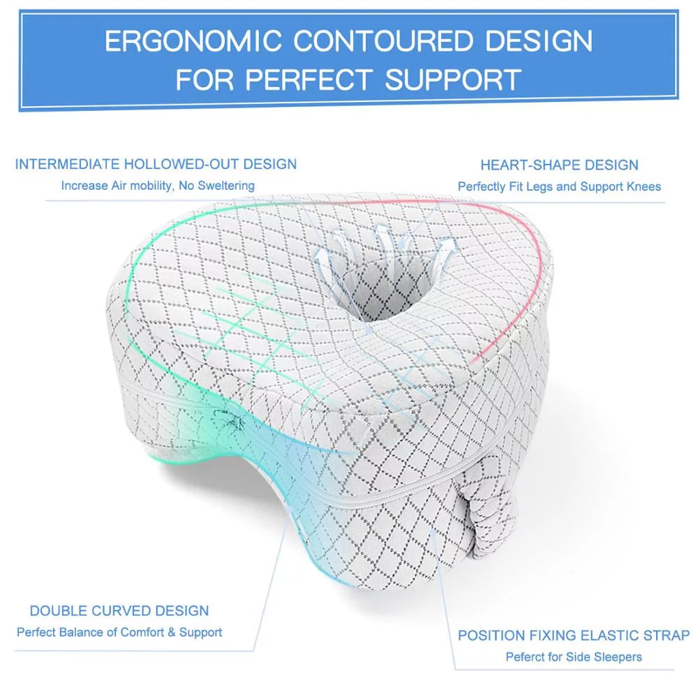 ErgoEase Memory Foam Knee Pillow — Triangular Contour Support