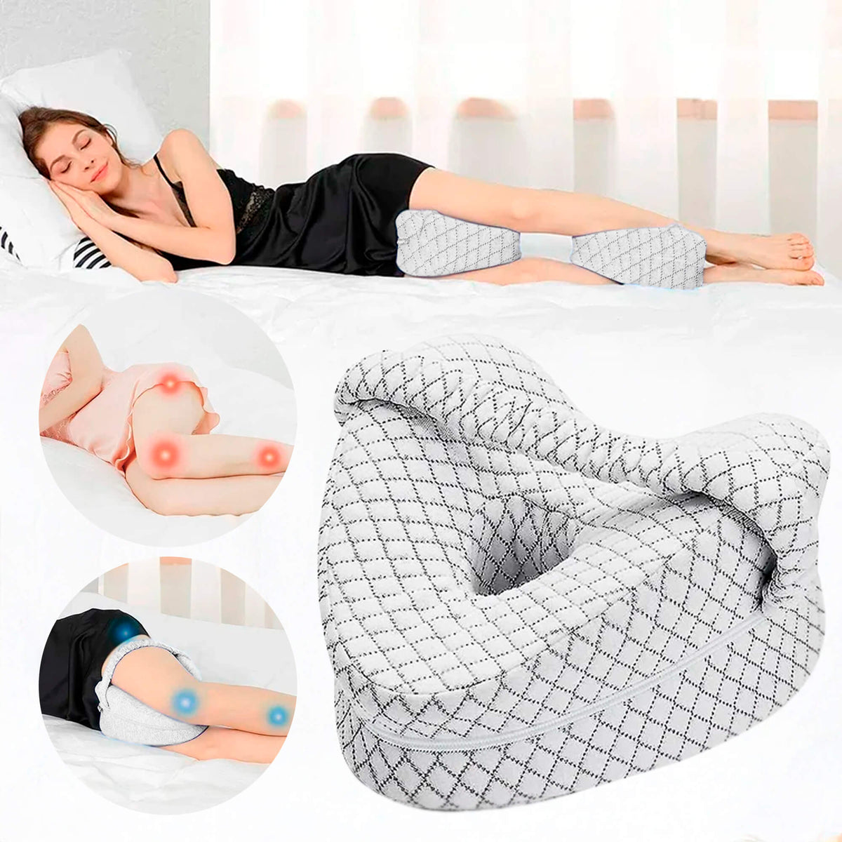 ErgoEase Memory Foam Knee Pillow — Triangular Contour Support