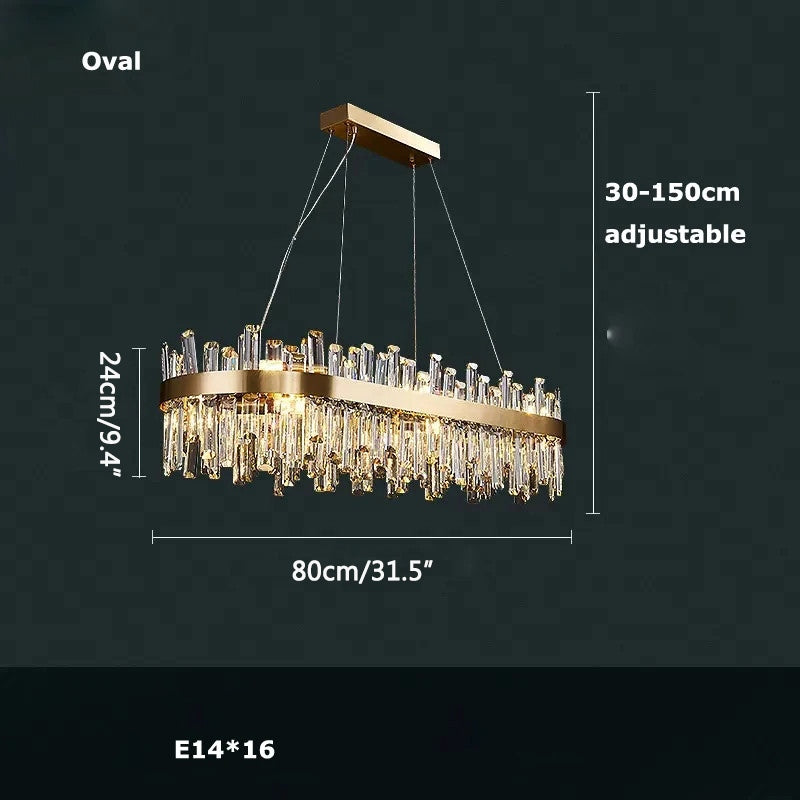Round Oval Crystal Chandelier | Desfino
