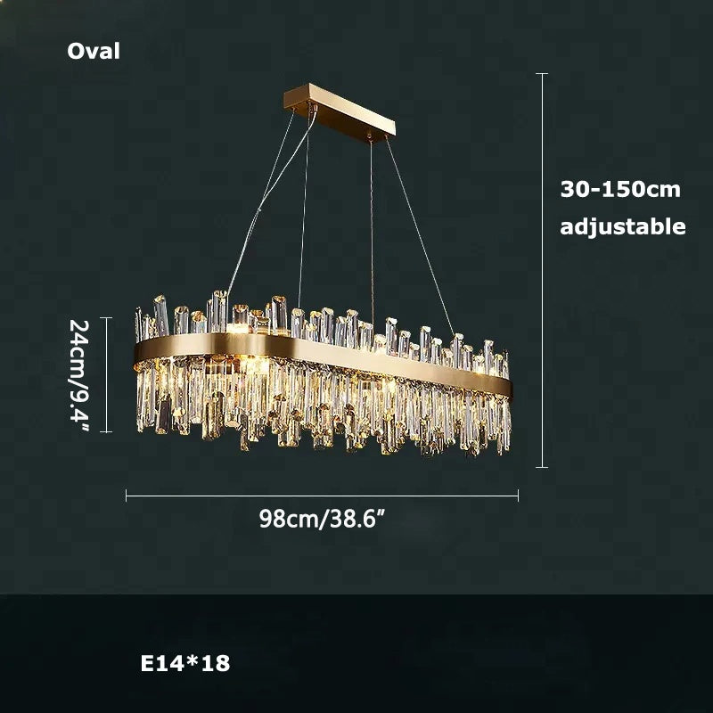 Round Oval Crystal Chandelier | Desfino