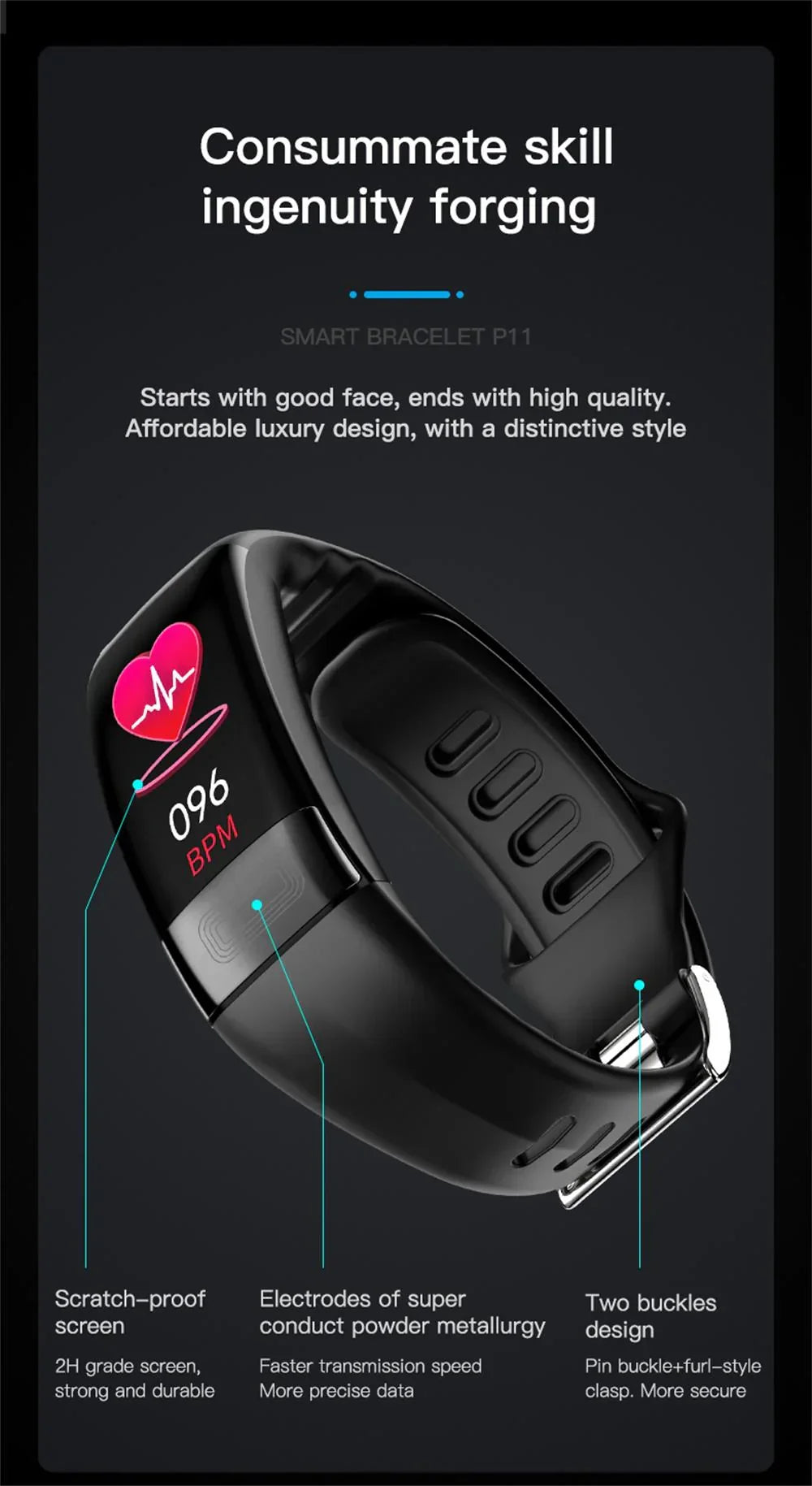 VitaPulse Band — FDA Approved BP, ECG, HR, SpO2 & Sleep Monitor - Desfino