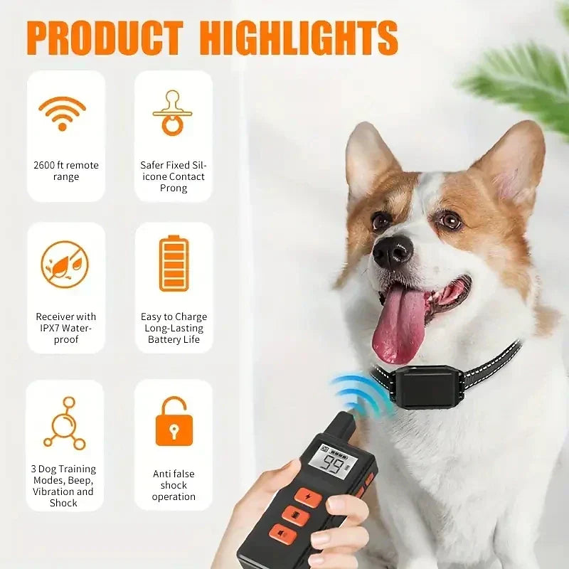 NovaPaw Remote Dog Training Collar — Waterproof Shock, Vibration & Beep Modes - Desfino