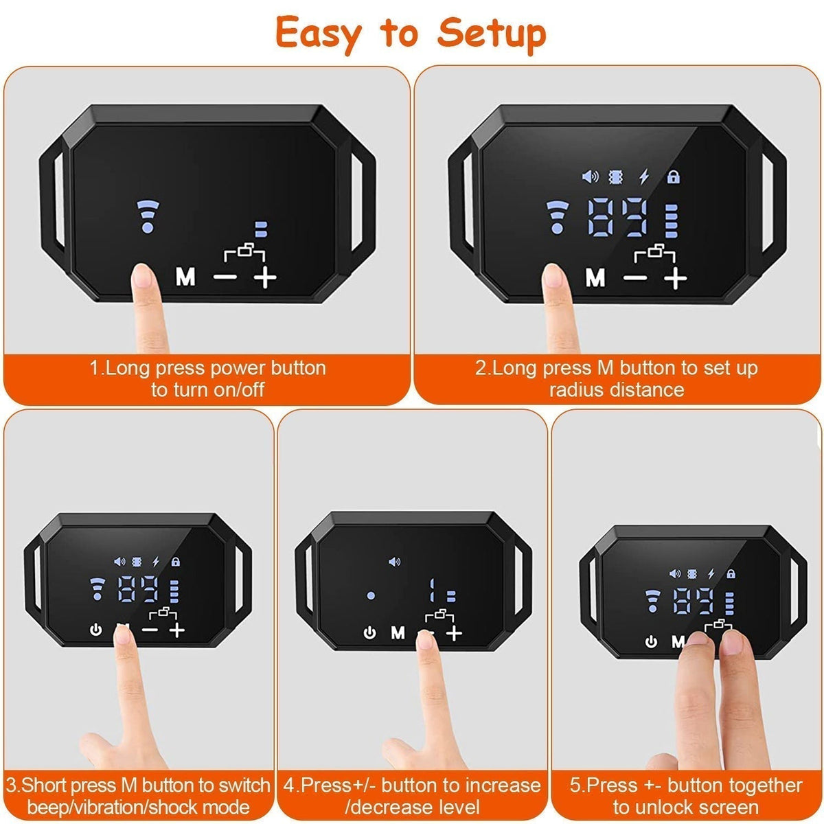 سياج الكلاب اللاسلكي بنظام GPS AstraGuard Pro - نطاق قابل للضبط من 30–1000m - Desfino