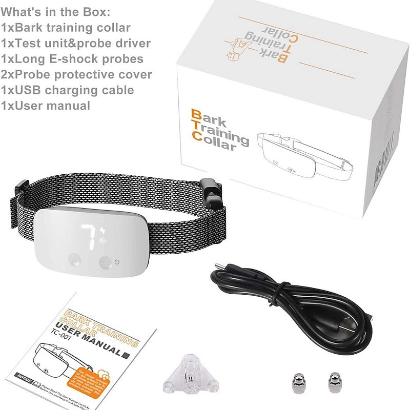 NovaPup oplaadbare blafhalsband met touchscreen — waterdicht, 5–50 kg - Desfino