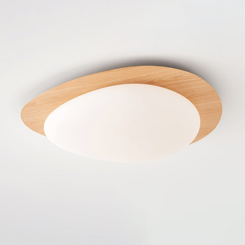 NexaRipple loftslampe i valnød med småstensdesign — varmt, blødt skær - Desfino