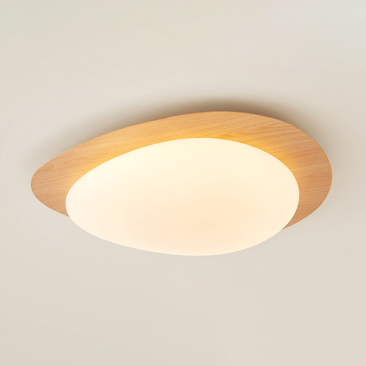 NexaRipple loftslampe i valnød med småstensdesign — varmt, blødt skær - Desfino