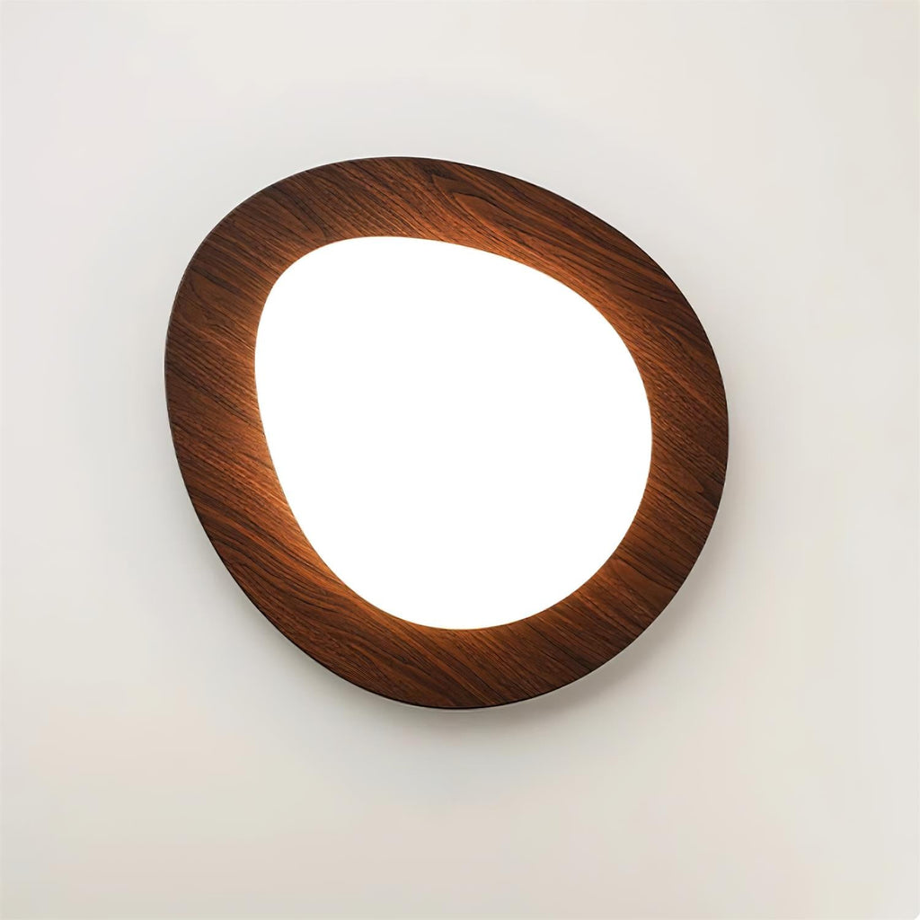NexaRipple loftslampe i valnød med småstensdesign — varmt, blødt skær - Desfino