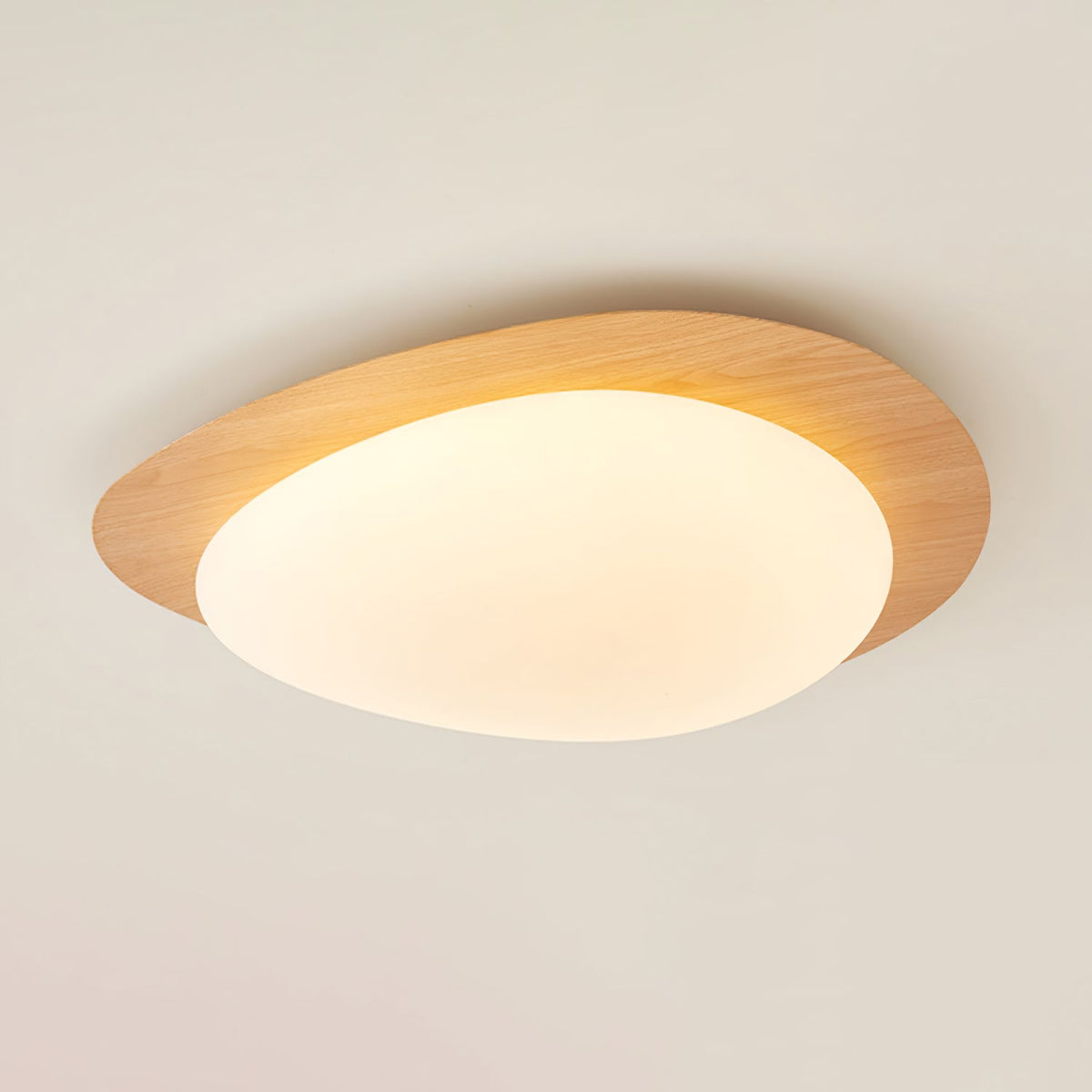 NexaRipple loftslampe i valnød med småstensdesign — varmt, blødt skær - Desfino