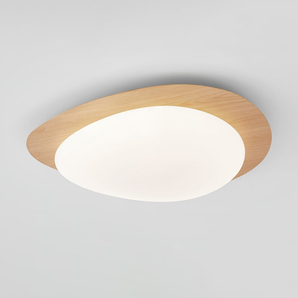 NexaRipple loftslampe i valnød med småstensdesign — varmt, blødt skær - Desfino