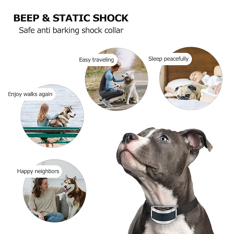 BarkGuard Pro 充電式無駄吠え防止首輪 — ビープ音/静電気、1.8–54.4 kg - Desfino