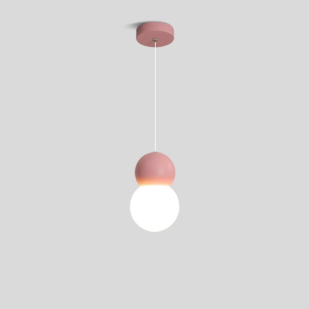 Kugelförmige Hängelampe im Creme-Stil, kleine Nachttischlampe | Desfino