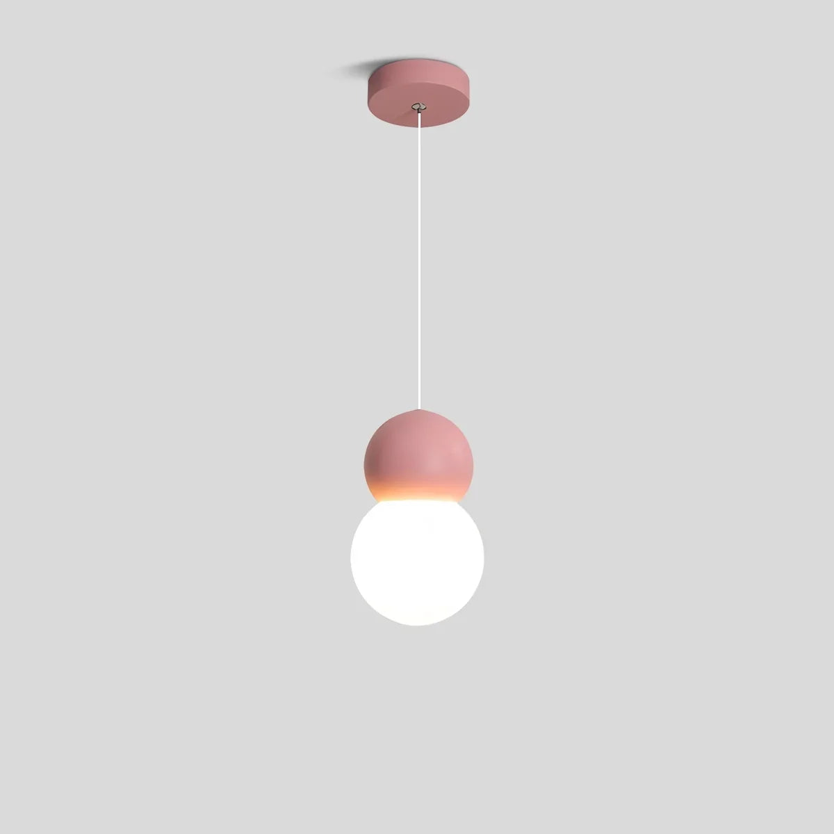 Kugelförmige Hängelampe im Creme-Stil, kleine Nachttischlampe | Desfino
