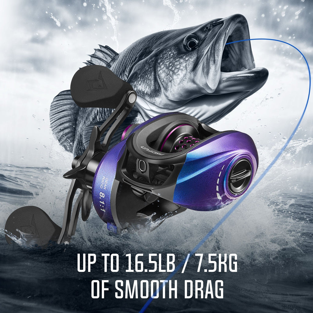 Baitcastingový naviják Piscifun Spark Pro — magnetická brzda, brzdná síla 16.5lb - Desfino