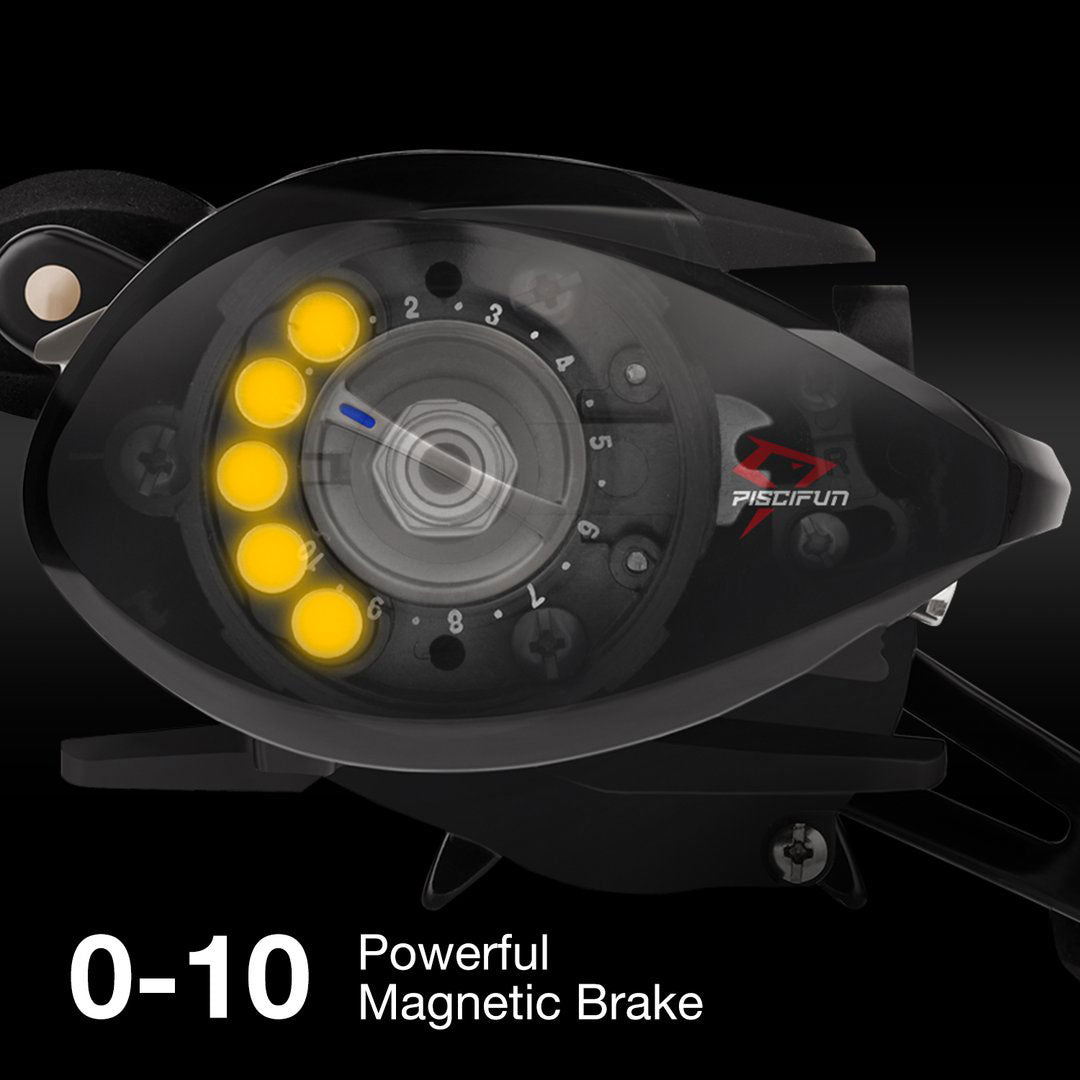 Piscifun Torrent Baitcasting Reel, 18Lbs Max Drag, 7.1:1 & 5.3:1 - Desfino