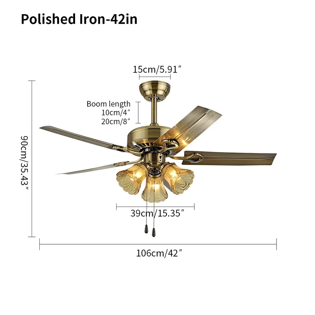 Vintage-Deckenventilator mit Licht für das Esszimmer | Desfino