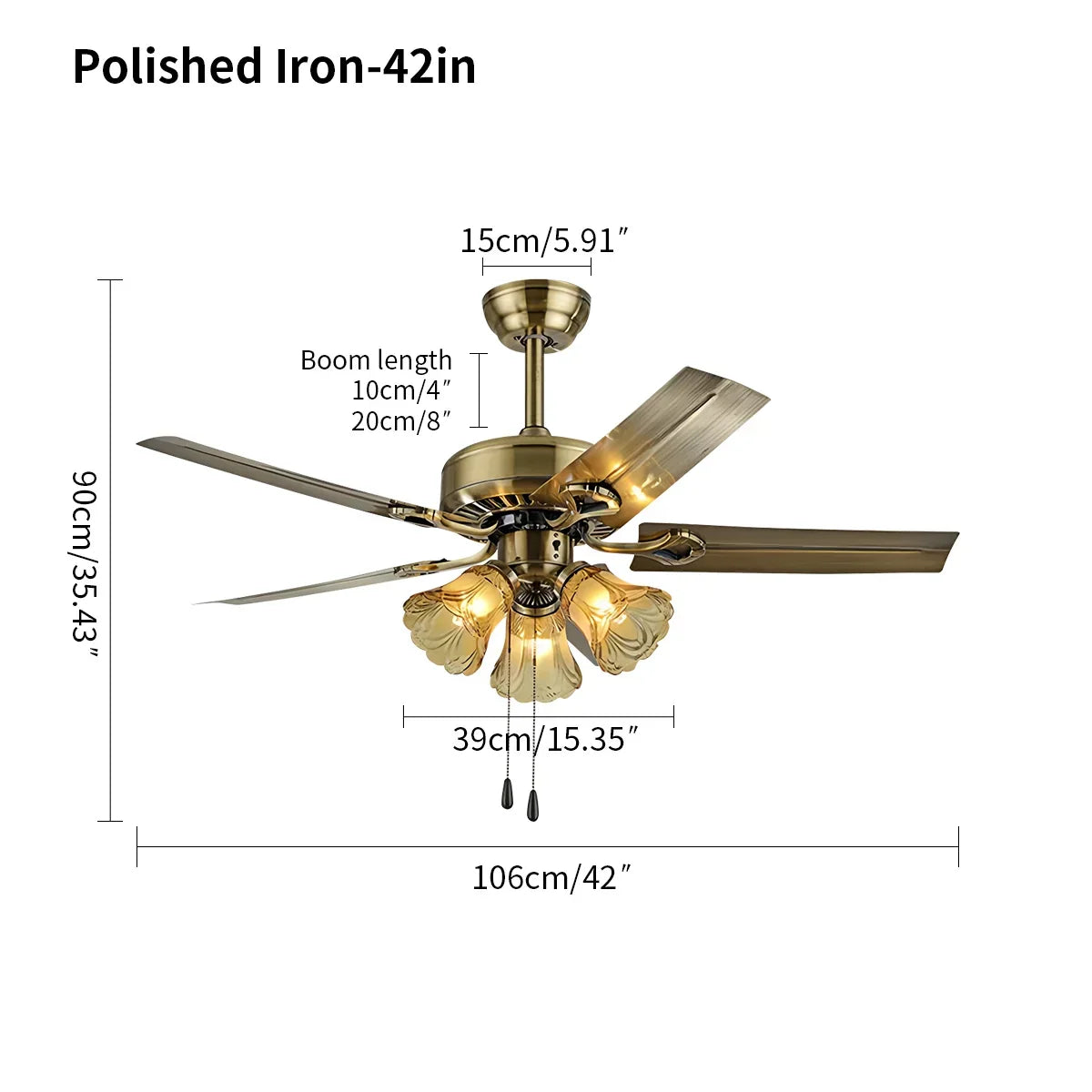 Vintage-Deckenventilator mit Licht für das Esszimmer | Desfino